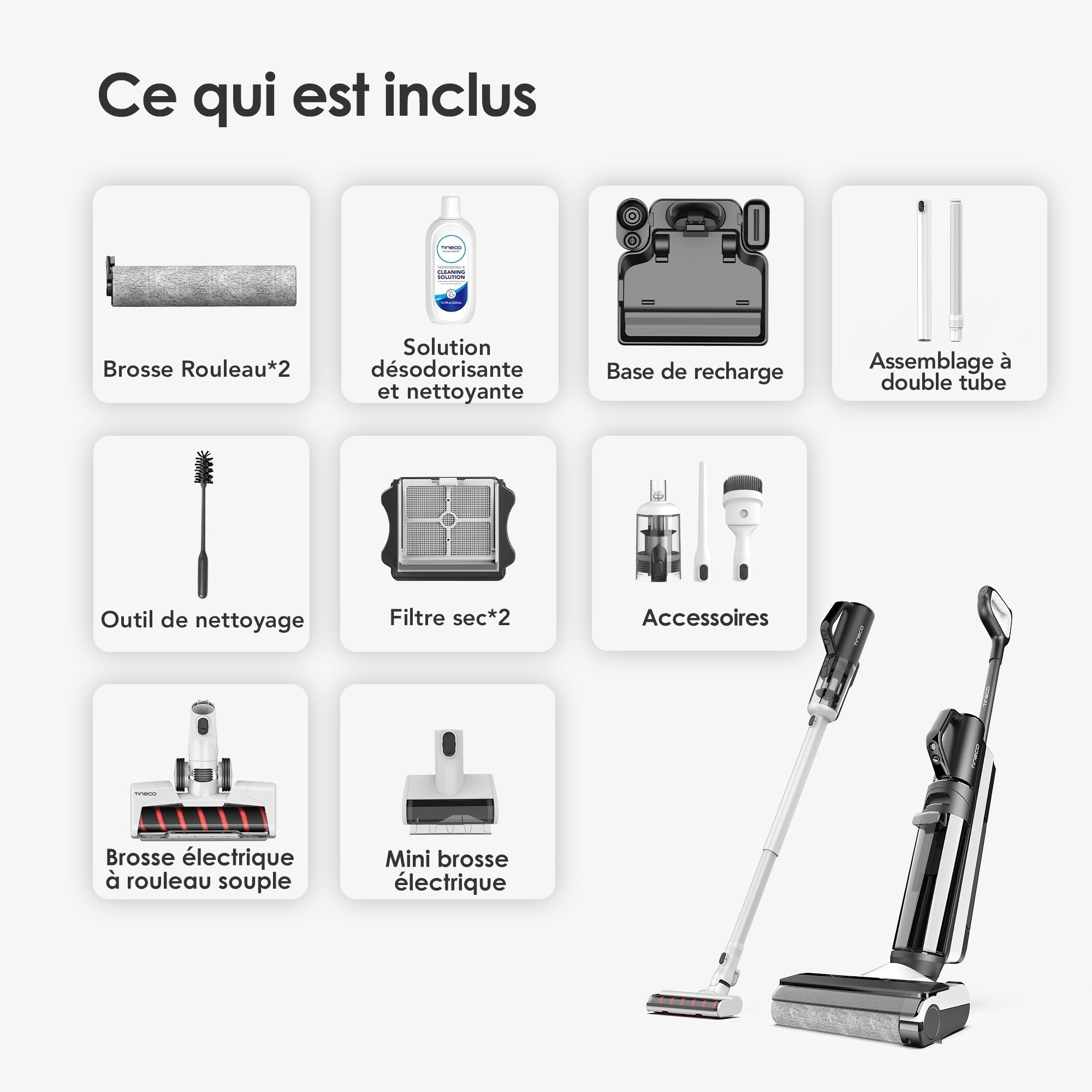 Tineco FLOOR ONE S5 COMBO POWER KIT aspirateur intelligent sec et humide