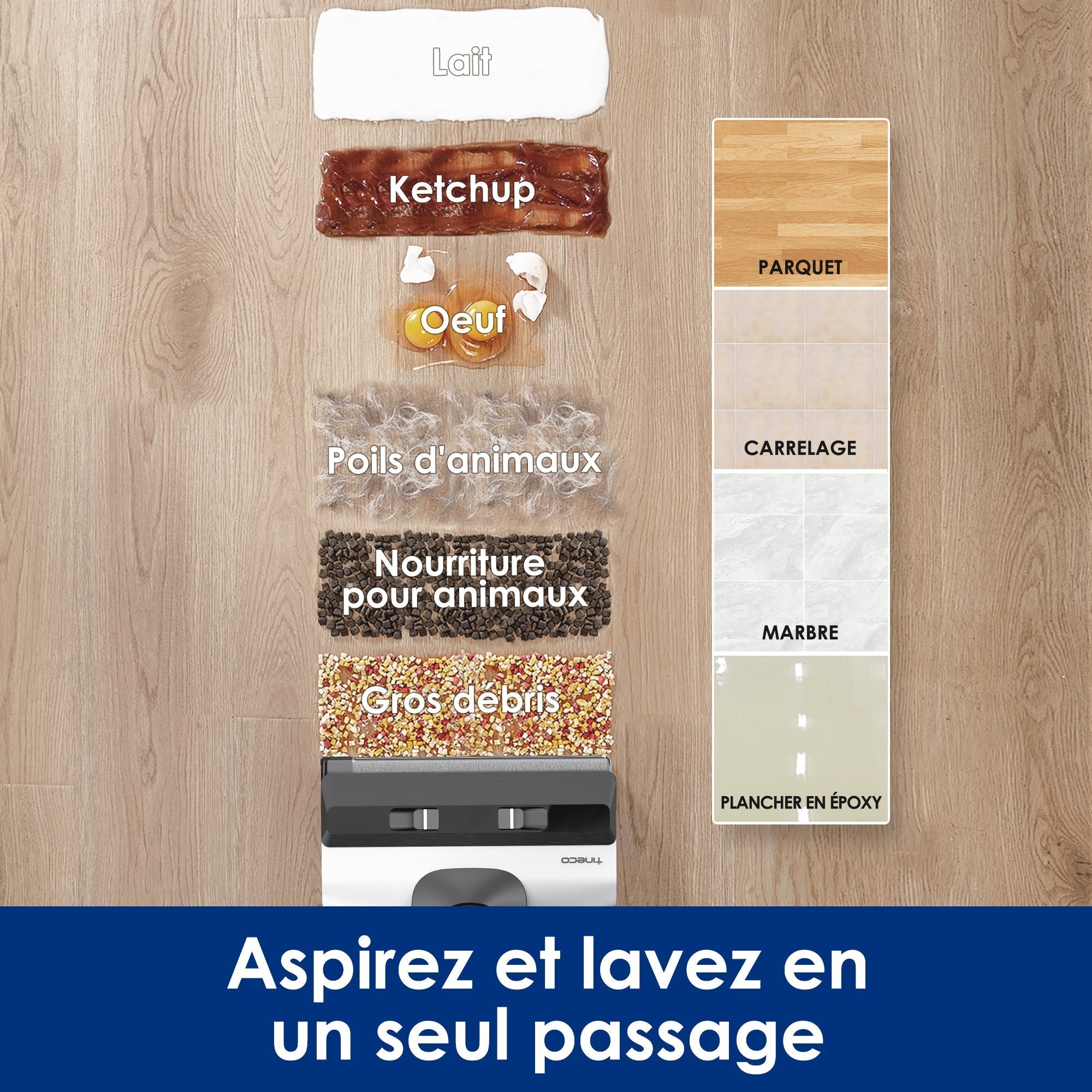 Tineco Floor One S5 Intelligent Aspirateur Eau et Poussière sans Fil