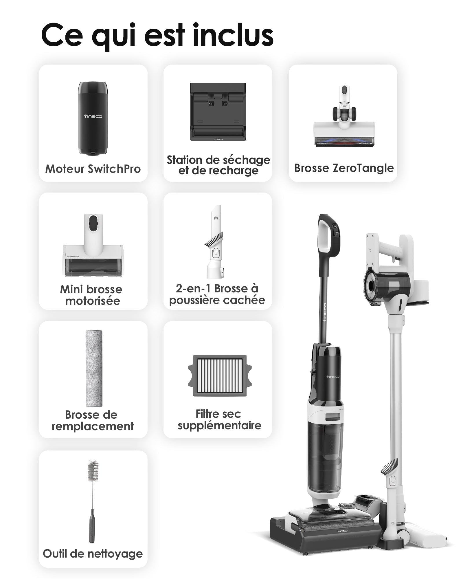 Tineco Floor ONE Switch S6 Stretch Aspirateur Laveur Sec Et Humide